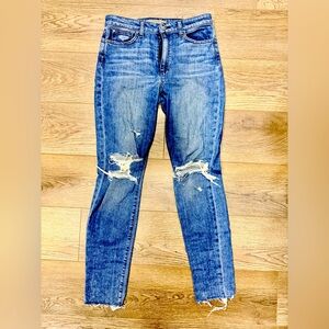 Joe's Jeans Distressed Ankle “The Charlie” Skinny Jeans in Blue